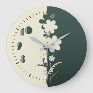 Moderne Blume Große Wanduhr