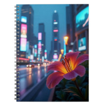 Moderne Blume in der Stadtlandschaft - Notizbuch