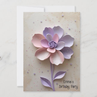 Moderne Blume in Rosa Einladung