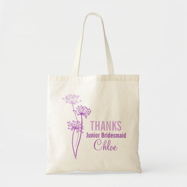 Moderne Blume Junior Bridesmaid lila Blume Tasche (Vorne)