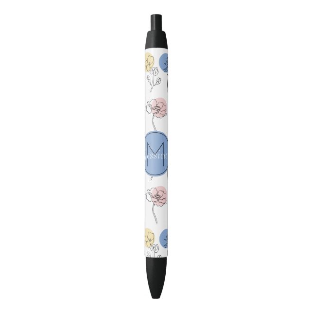 Moderne Blume-Linienzeichnungen mit Pastellfarben Kugelschreiber (Vorderseite Vertikal)