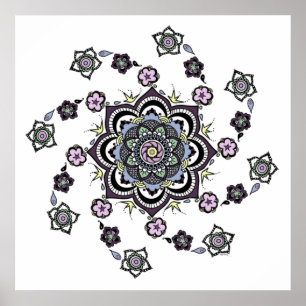 Moderne Blume Mandala Poster