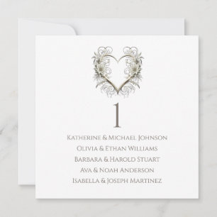 Moderne Blume mit einer Heart Wedding Chart Einladung
