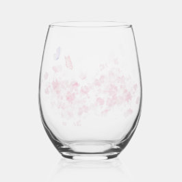 Moderne Blume mit Schmetterling Weinglas Ohne Stiel
