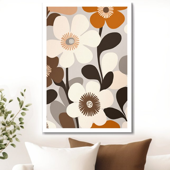 Moderne Blume Mitte des Jahrhunderts Poster (Transform your space with the timeless beauty of mid century modern floral art print. )