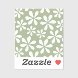 Moderne Blume Muster Sage Green Chic Girl Floral Aufkleber