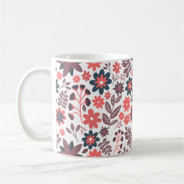 Moderne Blume Rot und Schwarz Kaffeetasse