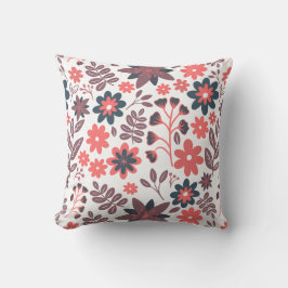 Moderne Blume Rot und Schwarz Kissen