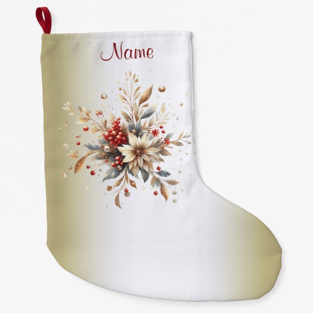 Moderne Blume Strumpf Großer Weihnachtsstrumpf (Vorderseite)