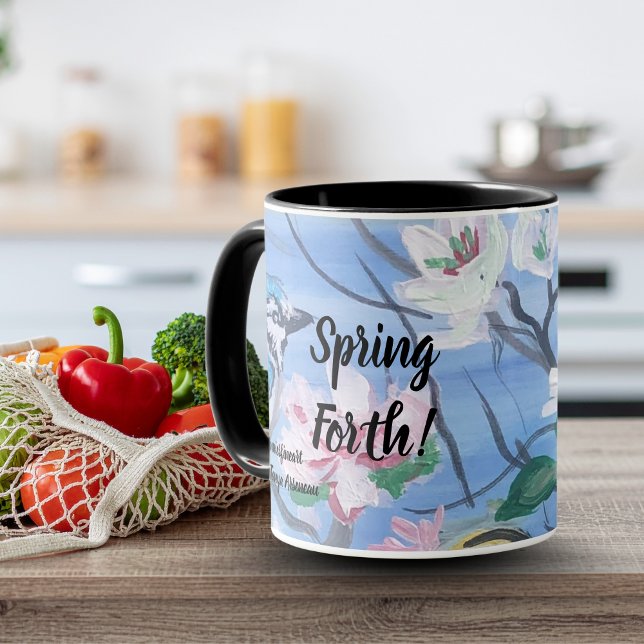Moderne Blume Tasse (Lovely Bird Watching Mug)