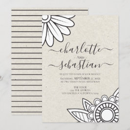 Moderne Blume Typografie Style Wedding Einladung