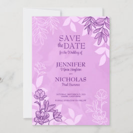 Moderne Blume und Blätter für Hochzeiten Einladung