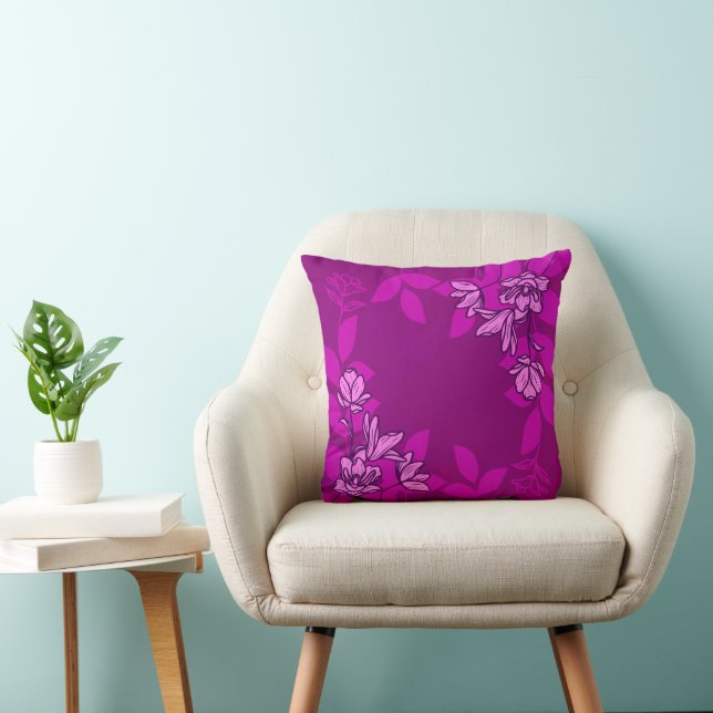 Moderne Blume und Blätter Ornamente Kissen (Stuhl )