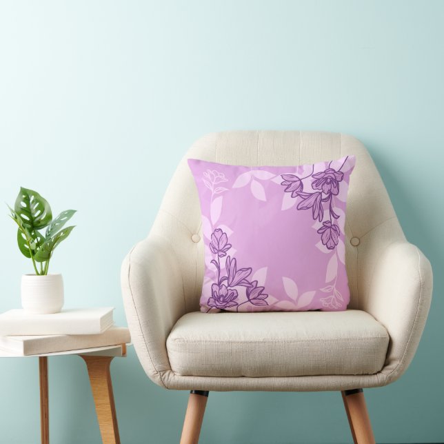 Moderne Blume und Blätter Ornamente Kissen (Stuhl )