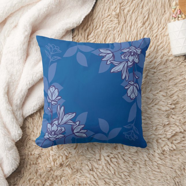 Moderne Blume und Blätter Ornamente Kissen (Decke)