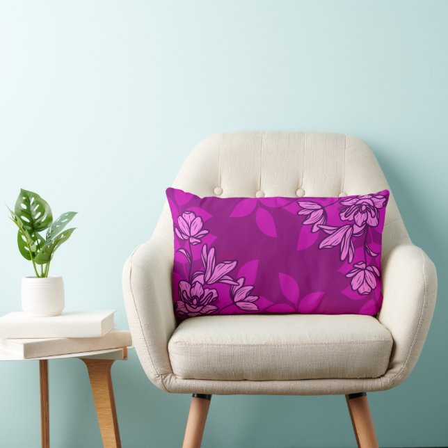 Moderne Blume und Blätter Ornamente Lendenkissen (Stuhl )