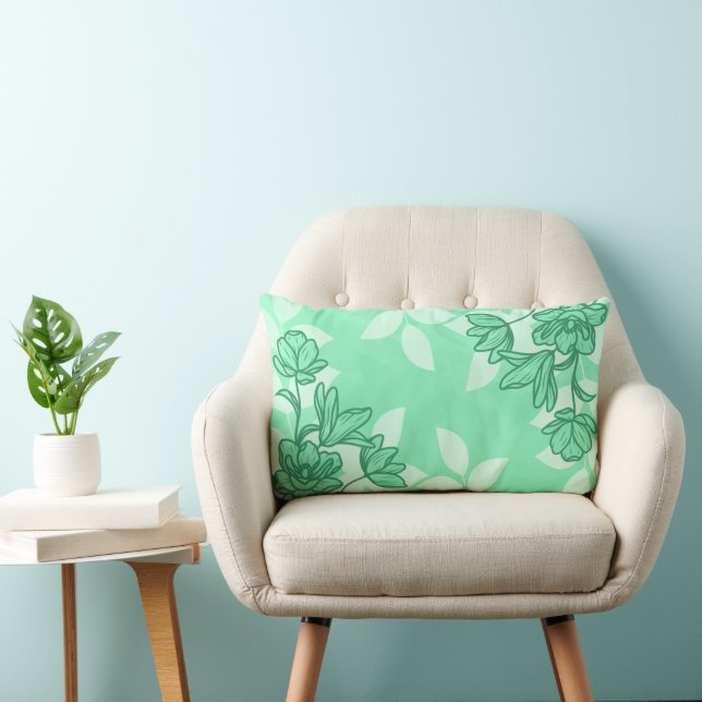 Moderne Blume und Blätter Ornamente Lendenkissen (Stuhl )