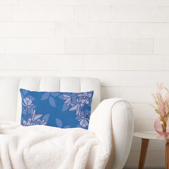 Moderne Blume und Blätter Ornamente Lendenkissen (Liege)