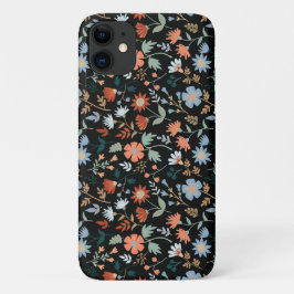 Moderne Blume Verlasse Black Orange Blue Girly Case-Mate iPhone Hülle