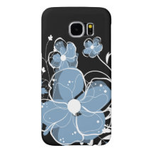 Moderne Blume von Girly Blue und Weiß