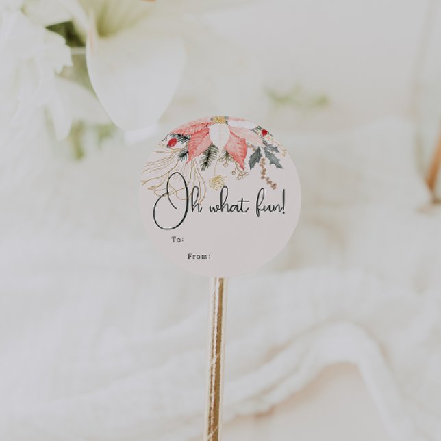 Moderne Blume, was für ein Spaß vom klassischen Ru Runder Aufkleber (Von Creator hochgeladen)