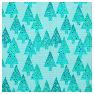 Moderne Blume Weihnachtsbäume - Aqua u. Pfau Stoff