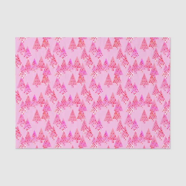 Moderne Blume Weihnachtsbäume - Pastellrosa Seidenpapier (Vorderseite)