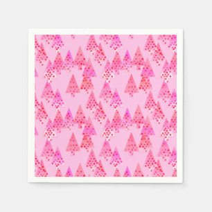 Moderne Blume Weihnachtsbäume - pastellrosa Serviette