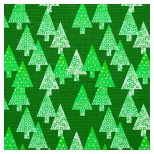 Moderne Blume Weihnachtsbäume - Pinien grün Stoff