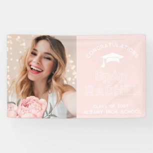 Moderne Blumen-Absolventen-Abschlussfeier Banner