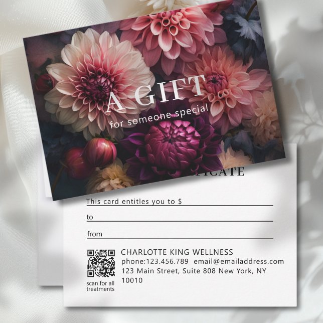 MODERNE BLUMEN-GESCHÄFT QR-CODE GESCHENKGUTSCHEIN  (MODERN FLOWER BUSINESS QR CODE GIFT CERTIFICATE)