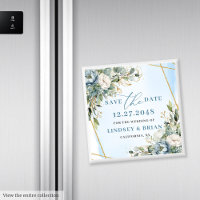 Moderne Blumen Gold Glitzer Save the Date