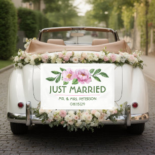 Moderne Blumen Hochzeit Auto Banner