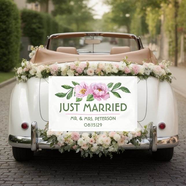 Moderne Blumen Hochzeit Auto Banner (Von Creator hochgeladen)