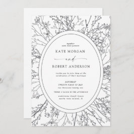 Moderne Blumen-Hochzeitseinladung