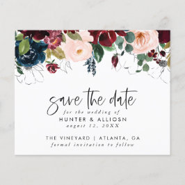 Moderne Blumen Rettete die Save the Date | Haushal Flyer