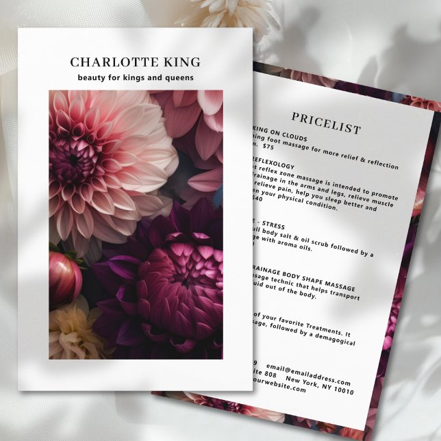 Moderne Blumen Salon Preisliste Flyer (Modern Flower Salon Pricelist Flyer)