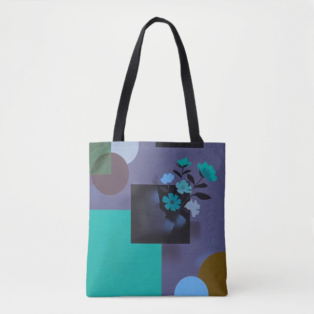Moderne Blumen-Tasche mit Farbblock-Design Tasche (Vorderseite)