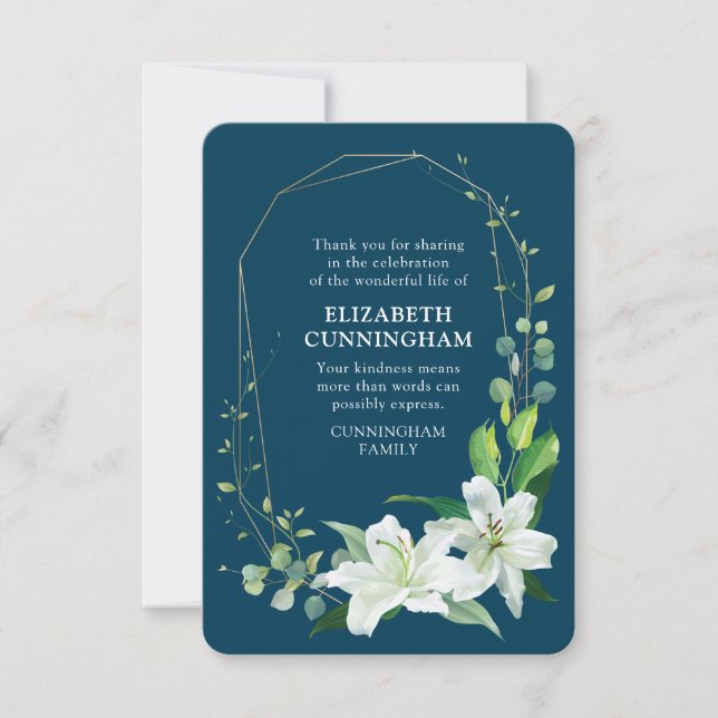 Moderne Blumen- und Foliage-Gedenkstätte Dankeskarte (Vorderseite)