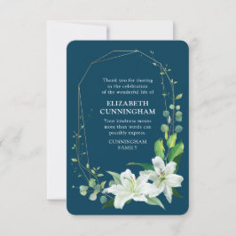 Moderne Blumen- und Foliage-Gedenkstätte Dankeskarte