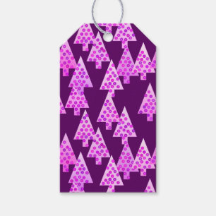 Moderne Blumen-Weihnachtsbäume - Amethyst purpur Geschenkanhänger