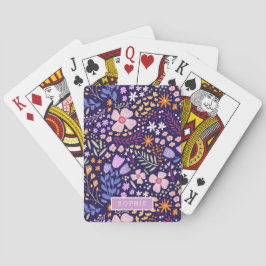 Moderne Blumen-Wildblumen Elegant Stylisch Mädchen Spielkarten