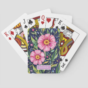 Moderne Blumen-Wildblumen Elegant Stylisch Mädchen Spielkarten