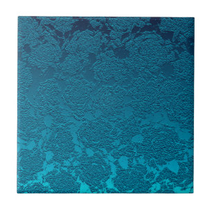 Moderne Blumenblauer Aquamariner Muster Keramik Ti Fliese