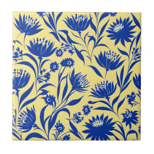 Moderne Blumenblume in Gelb Fliese