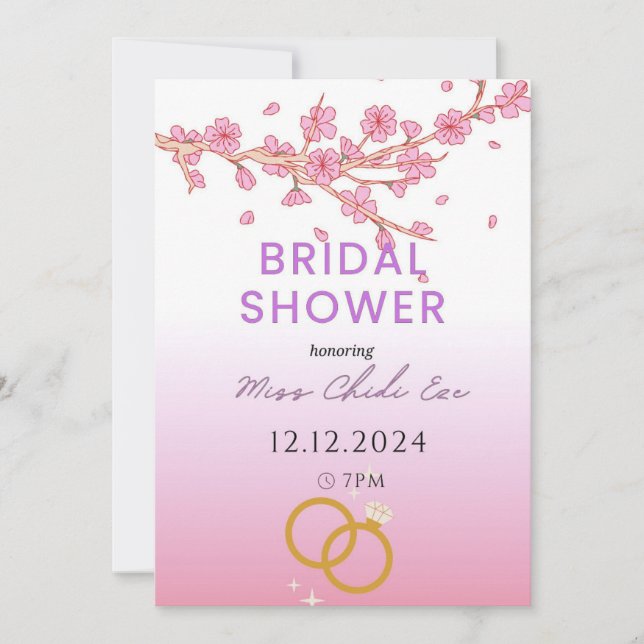 Moderne Blumendusche Einladung (Vorderseite)