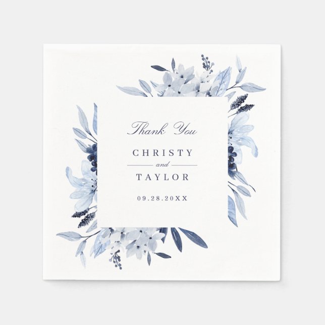 Moderne Blumenfarbe Personalisiert Serviette (Vorderseite)