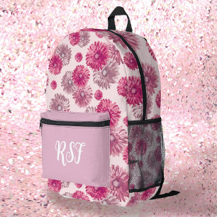 Moderne Blumenfarben in Pastellrosa Girly Bedruckter Rucksack