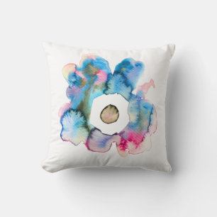 Moderne, blumenfarbene Aquarellfarben, handgezeich Kissen