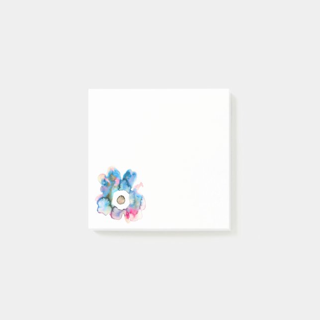 Moderne, blumenfarbene Aquarellfarben, handgezeich Post-it Klebezettel (Vorderseite)